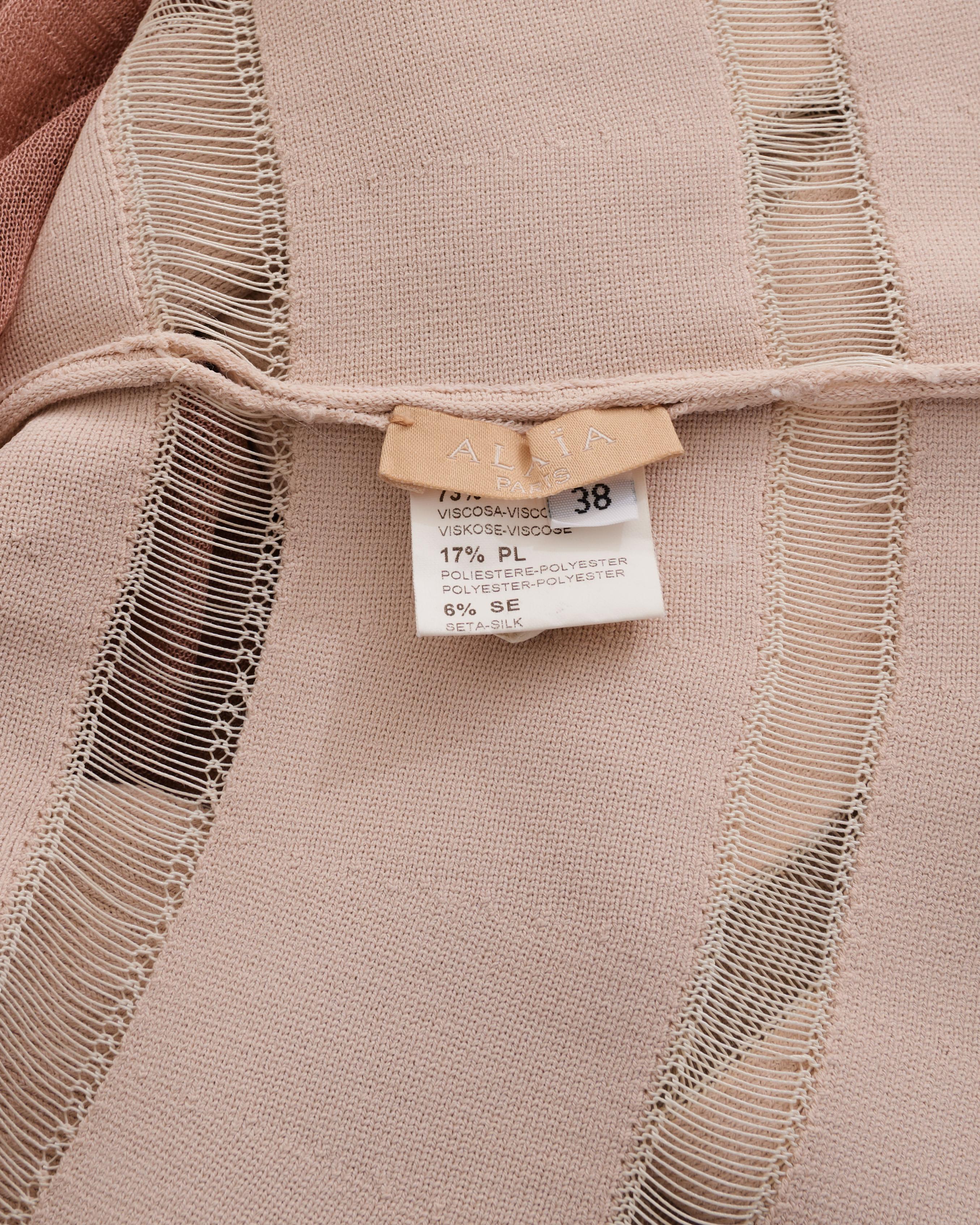 Azzedine Alaïa S/S 2010 Rosa Ärmelloses Midi Cocktailkleid im Angebot 3