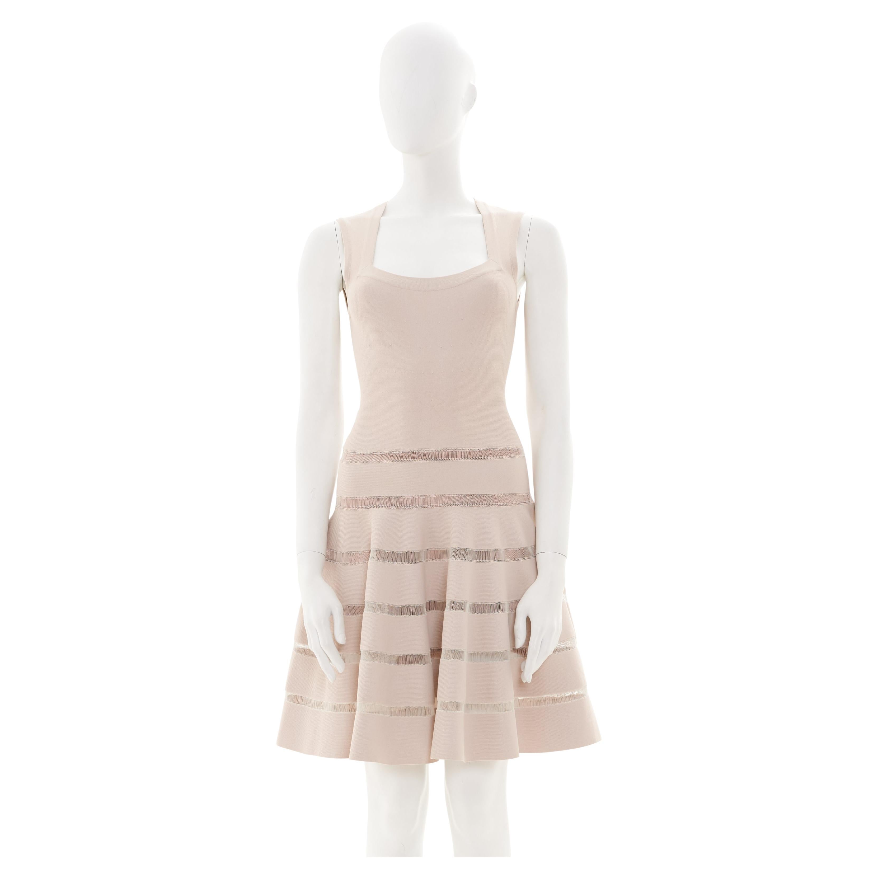 Azzedine Alaïa S/S 2010 Rosa Ärmelloses Midi Cocktailkleid