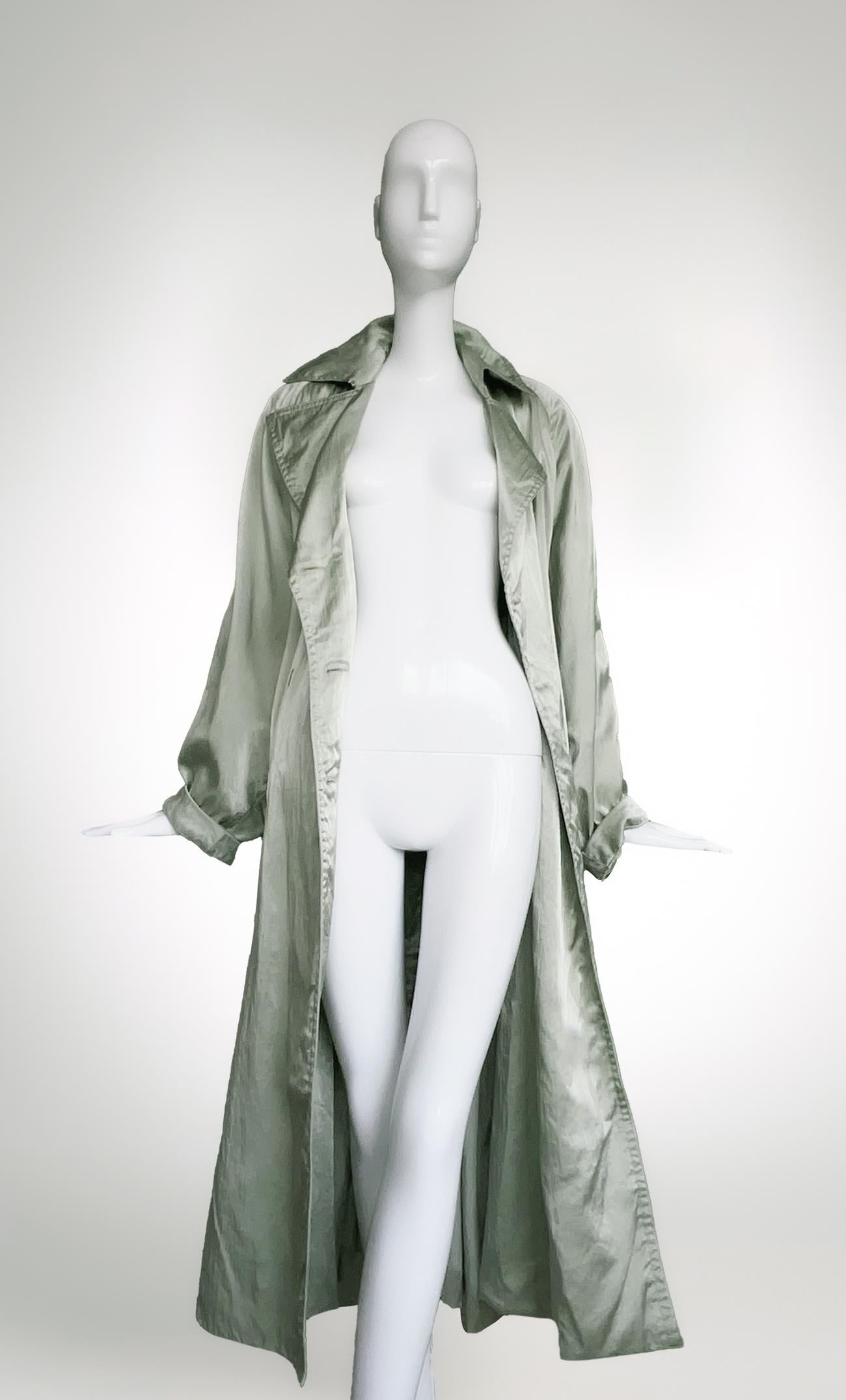 Women's Azzedine Alaia Silk Trench Coat 1986 For Sale