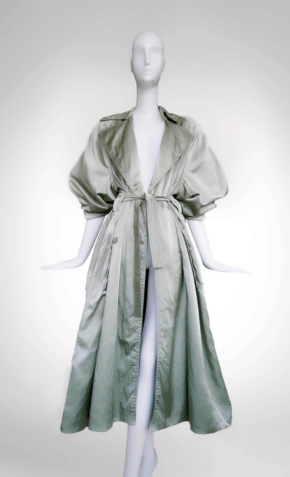 Azzedine Alaia Silk Trench Coat 1986 For Sale 3