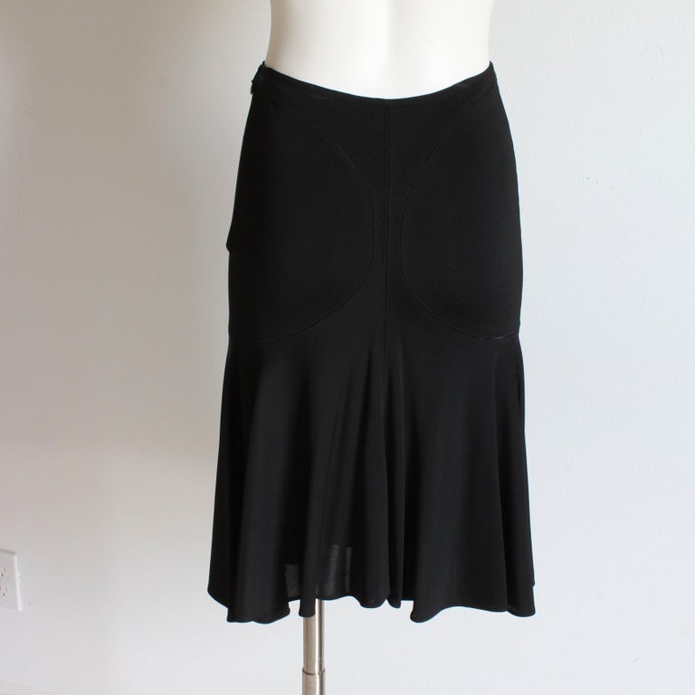 Azzedine Alaïa Skirt Fitted Bodycon Tulip Flare Hem Black