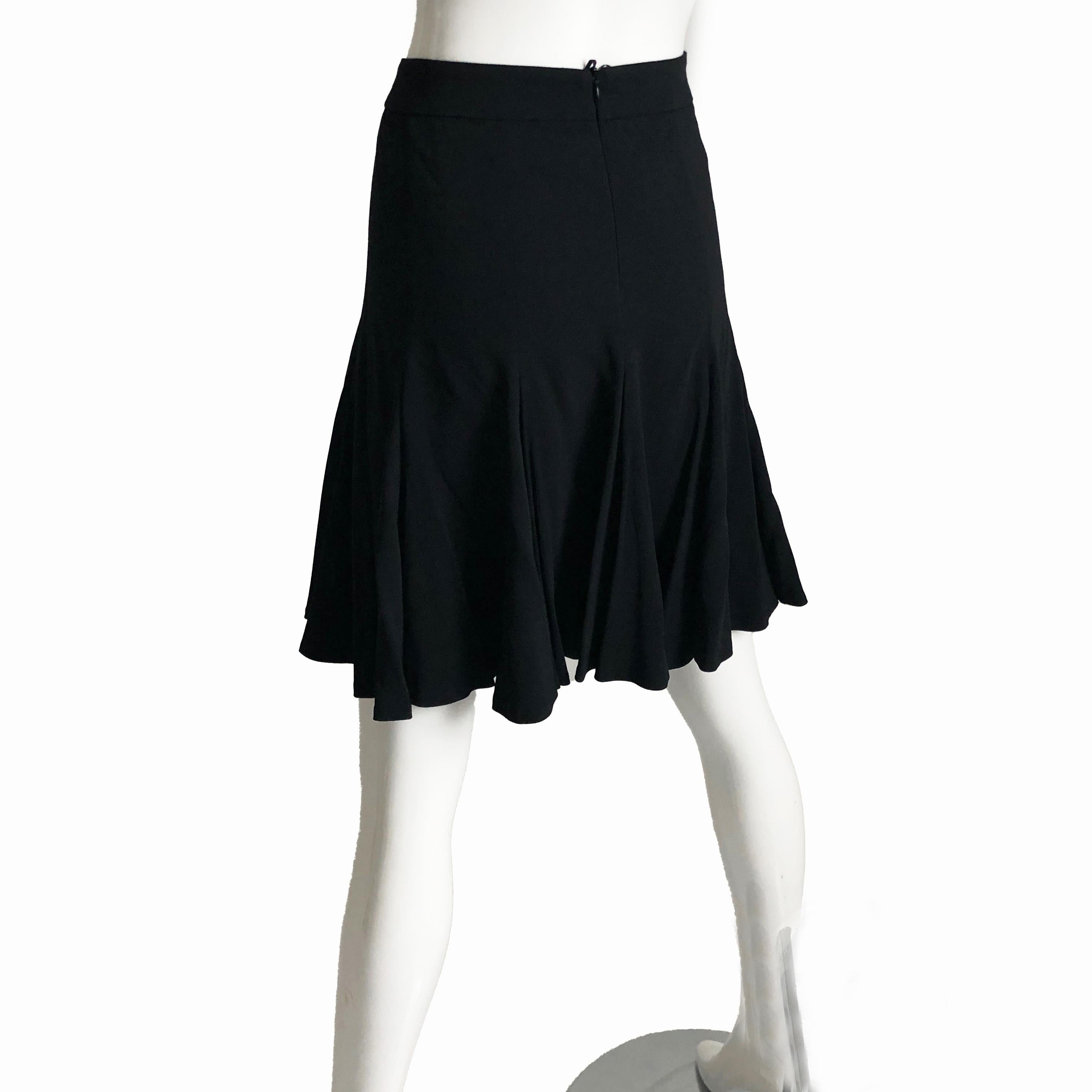 Women's Azzedine Alaïa Skirt Fitted Bodycon Tulip Flare Hem Black Vintage 90s Size S  For Sale