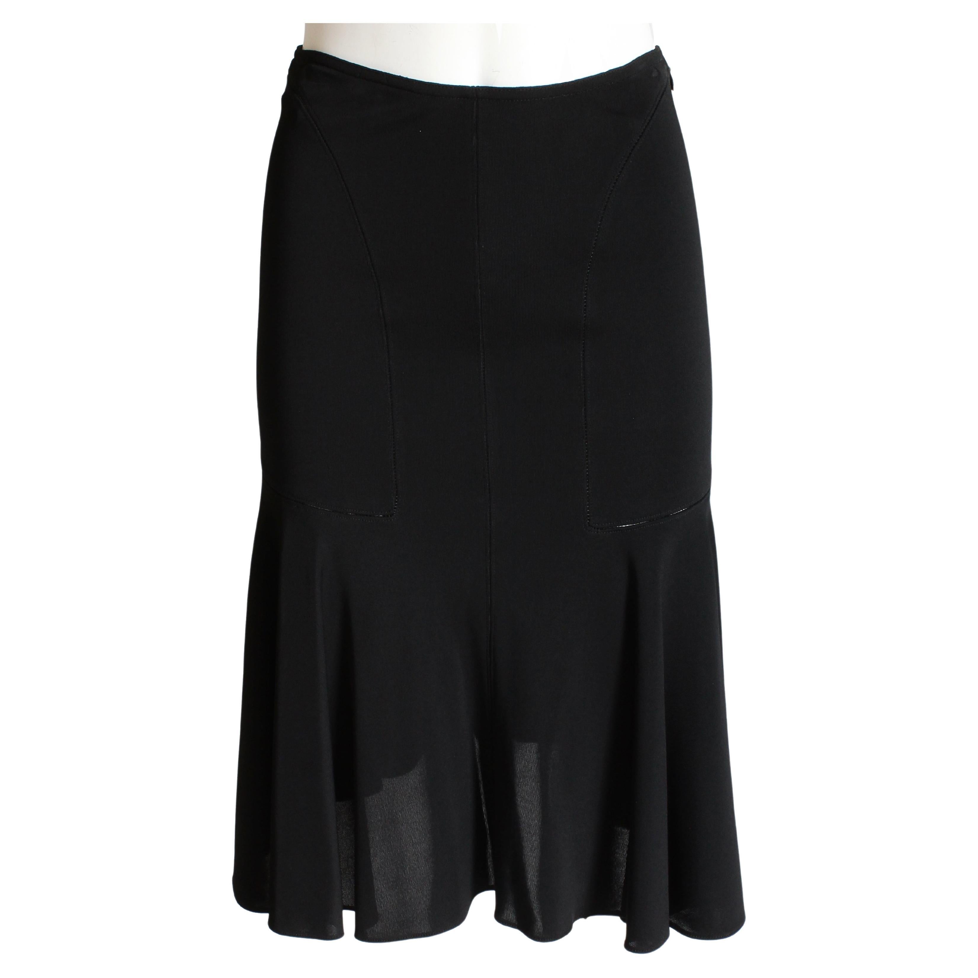 Azzedine Alaïa Skirt Fitted Bodycon Tulip Flare Hem Black Vintage 90s Size S  For Sale