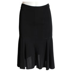 Azzedine Alaïa Skirt Fitted Bodycon with Tulip Flare Hem Black Size S 90s 