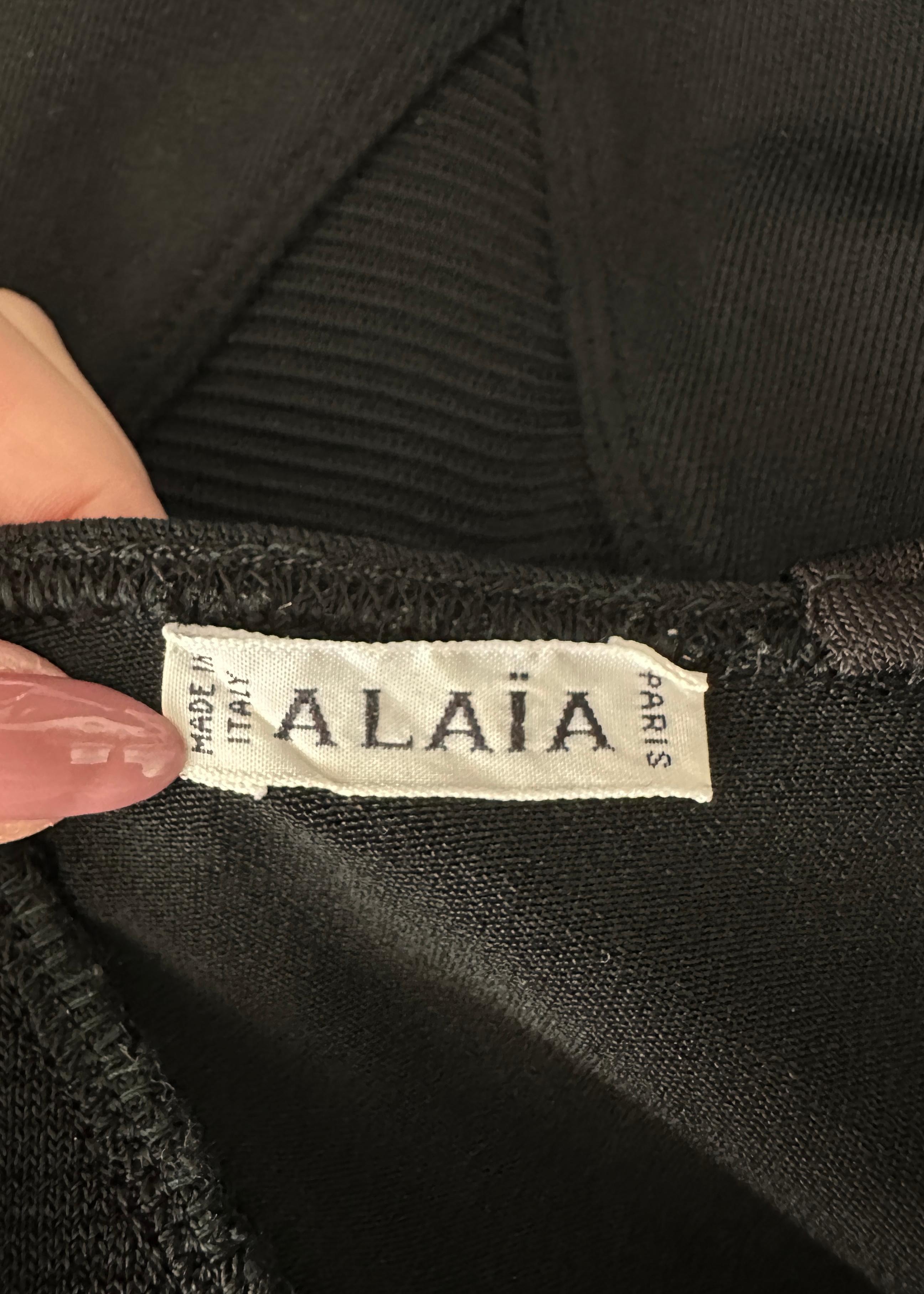 Azzedine Alaia Spring 1990 Black Strappy Bodysuit For Sale 2