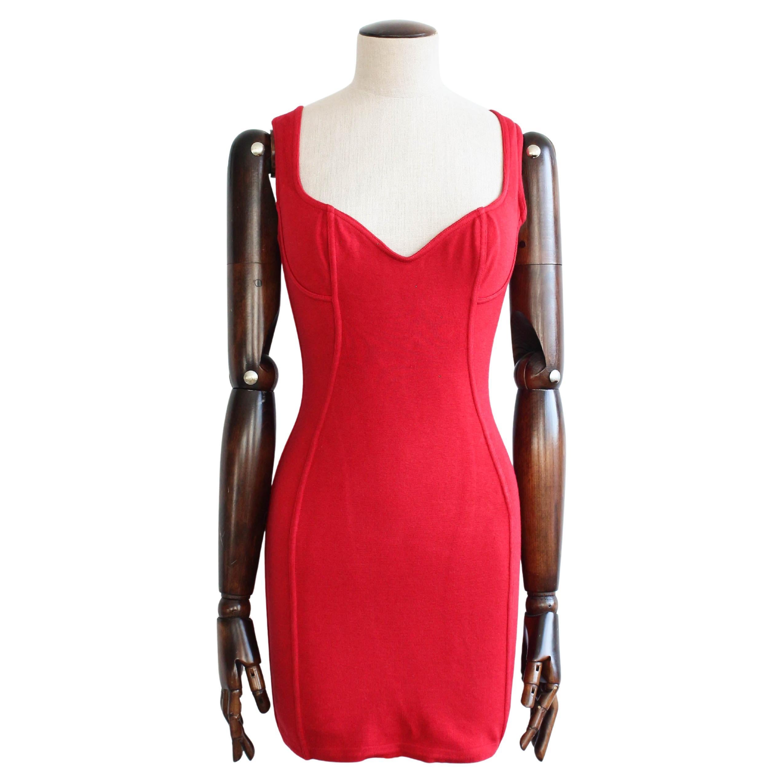 Azzedine Alaïa Spring/Summer 1991 Red Bodycon Mini Dress Clueless For Sale