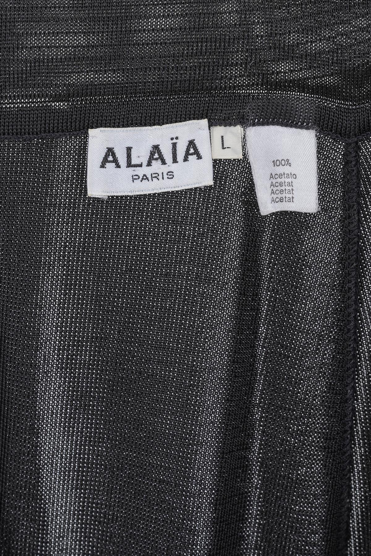 AZZEDINE ALAÏA SS 86 icónica y rara falda midi de cintura alta de punto en Excelente estado para la venta en Milano, MILANO