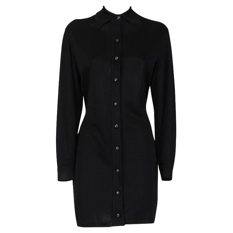 AZZEDINE ALAA SS 86 iconic and rare knitted shirt dress For Sale at 1stDibs
