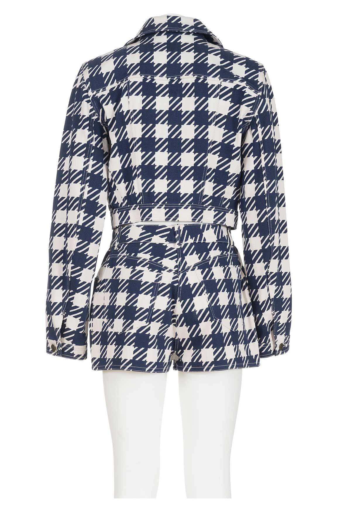 Gray AZZEDINE ALAÏA SS 91 Costume deux pièces imprimé pied-de-poule, rare et iconique en vente