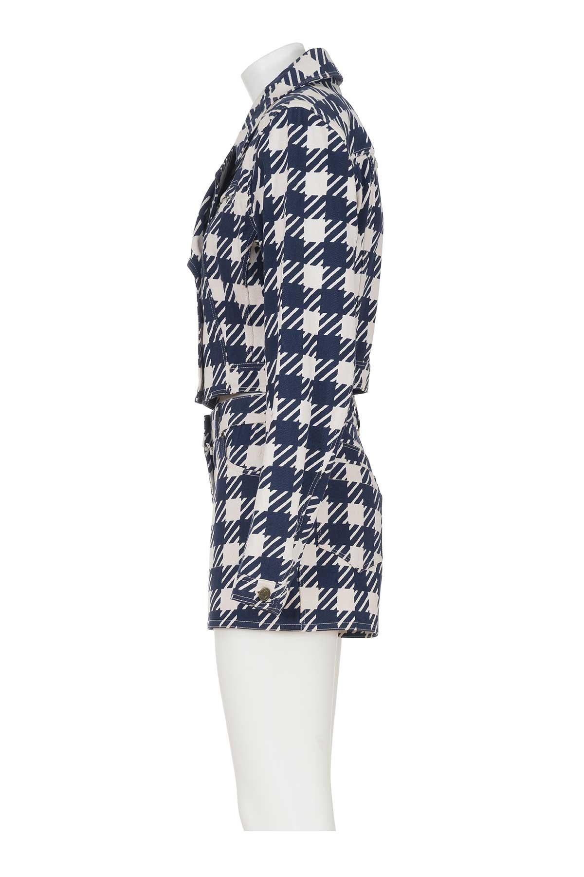 AZZEDINE ALAÏA SS 91 Costume deux pièces imprimé pied-de-poule, rare et iconique Neuf - En vente à Milano, MILANO