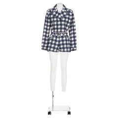 AZZEDINE ALAÏA SS 91 Costume deux pièces imprimé pied-de-poule, rare et iconique