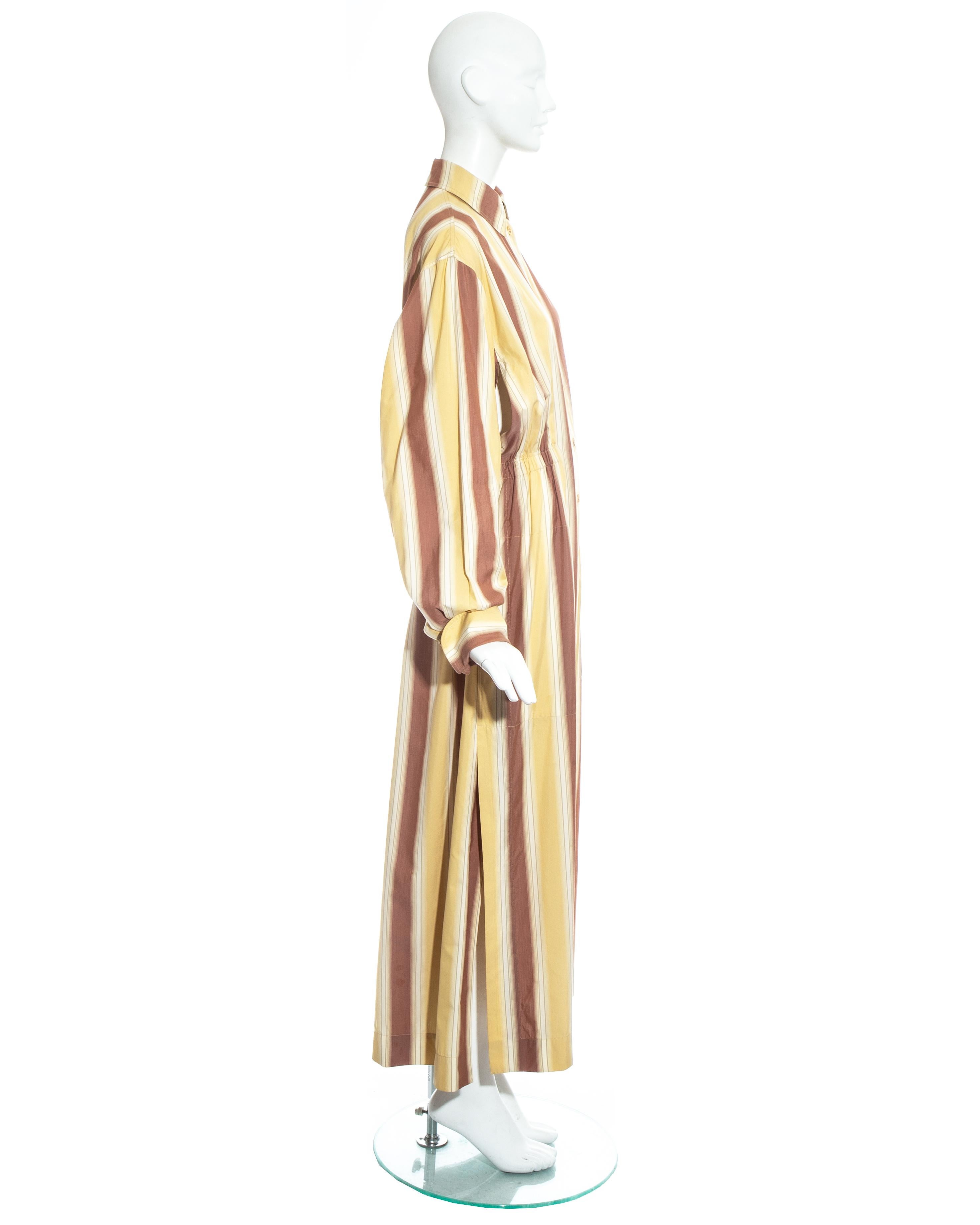 Azzedine Alaia striped cotton maxi shirt dress, ss 1992 For Sale 6