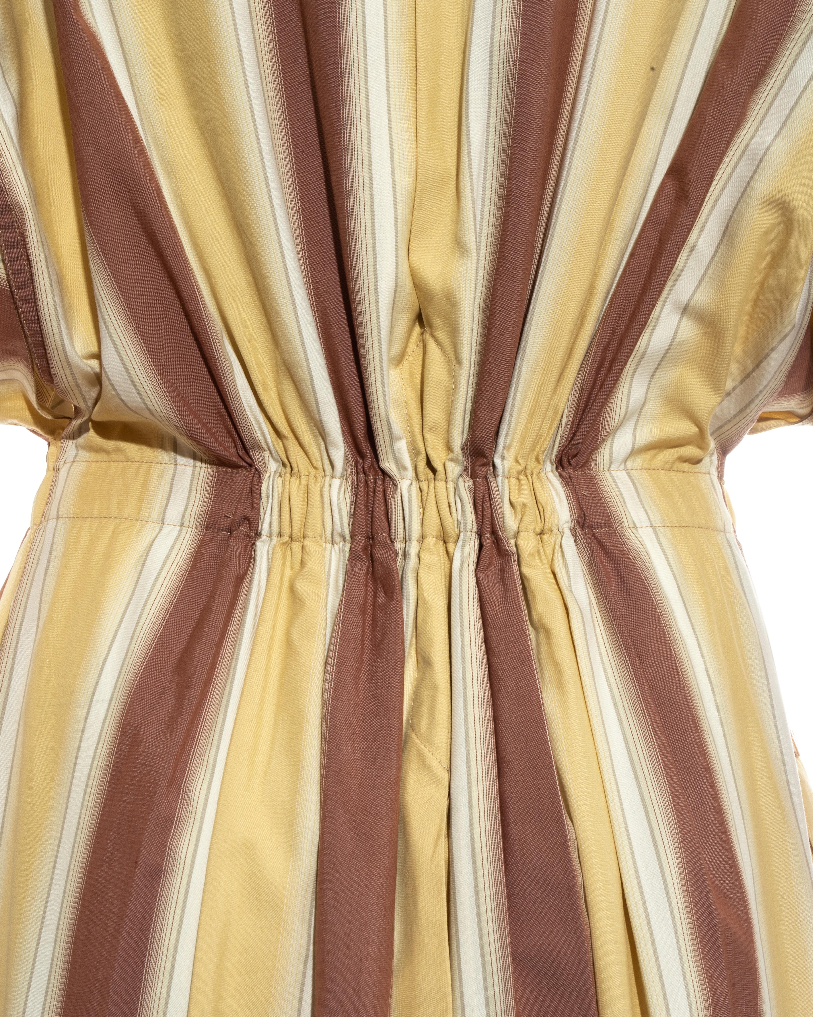 Azzedine Alaia striped cotton maxi shirt dress, ss 1992 For Sale 8