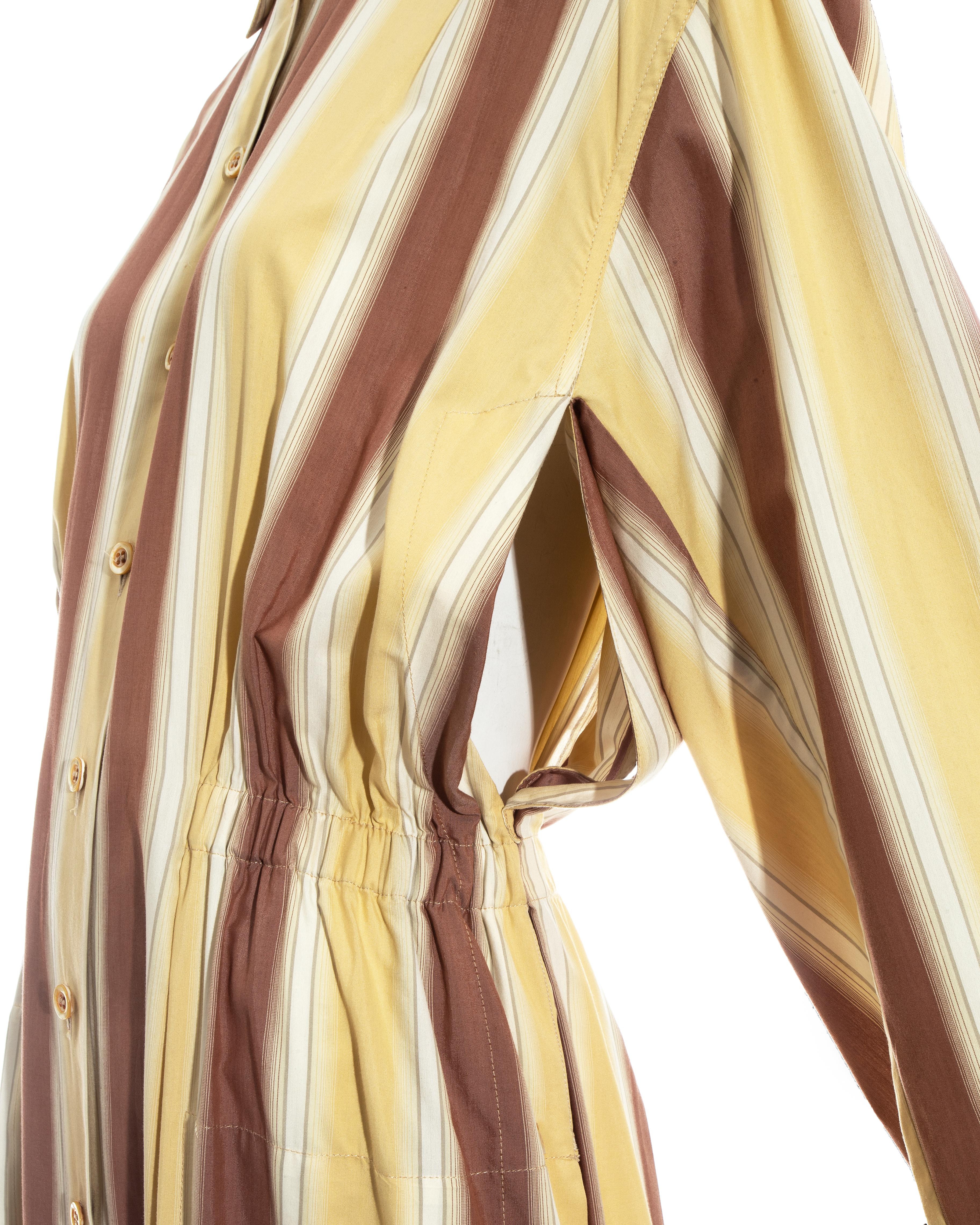 Azzedine Alaia striped cotton maxi shirt dress, ss 1992 For Sale 1