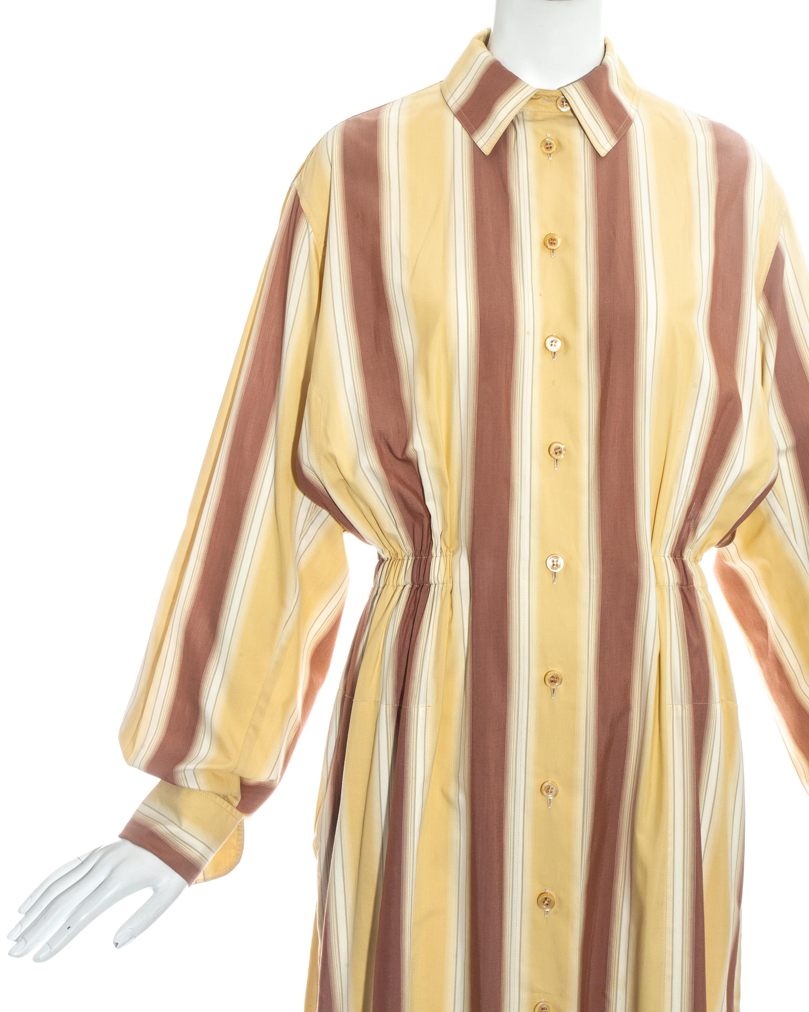 Azzedine Alaia striped cotton maxi shirt dress, ss 1992 For Sale 3