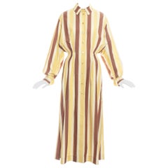 Azzedine Alaia striped cotton maxi shirt dress, ss 1992