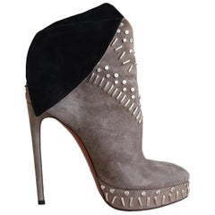 Azzedine Alaïa Studded Suede Wing Ankle Boots