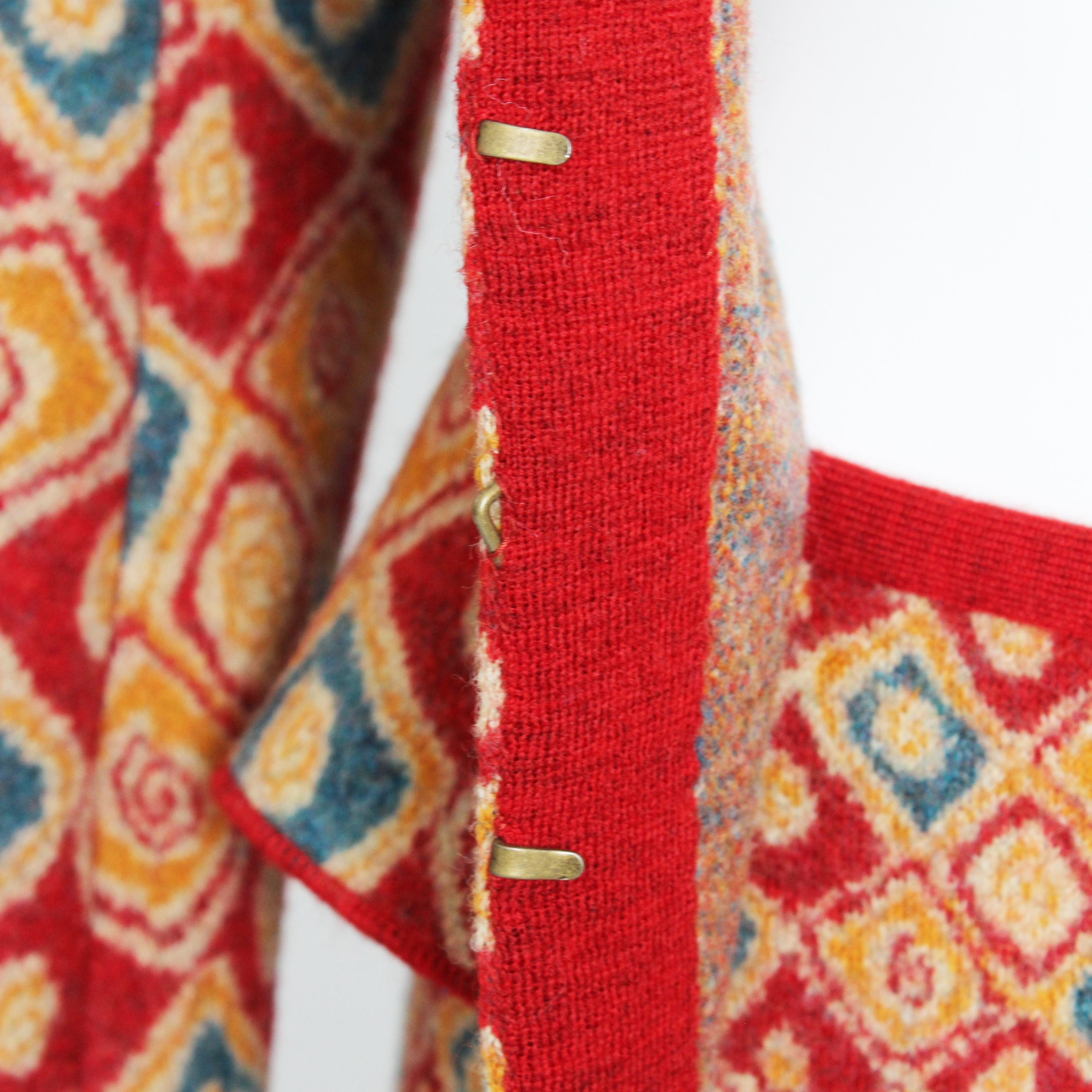 Azzedine Alaïa Suit 2pc Jacket and Skirt Intarsia Knit Abstract Rare Vintage M en vente 6