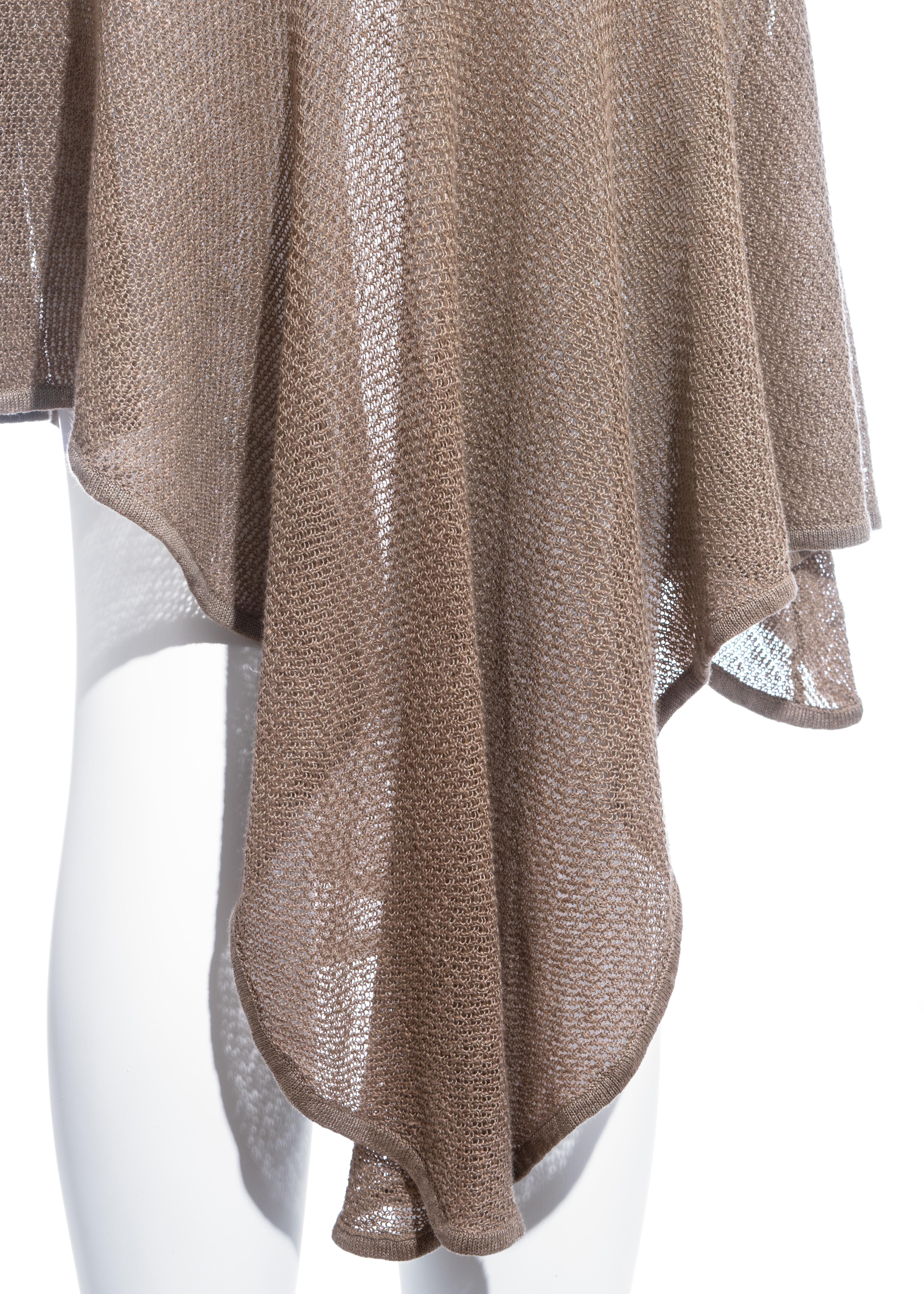 Women's Azzedine Alaia taupe knitted linen mid-length dress, ss 1984