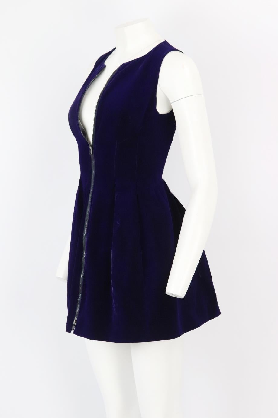 Purple Azzedine Alaïa Velvet Mini Dress Fr 38 Uk 10