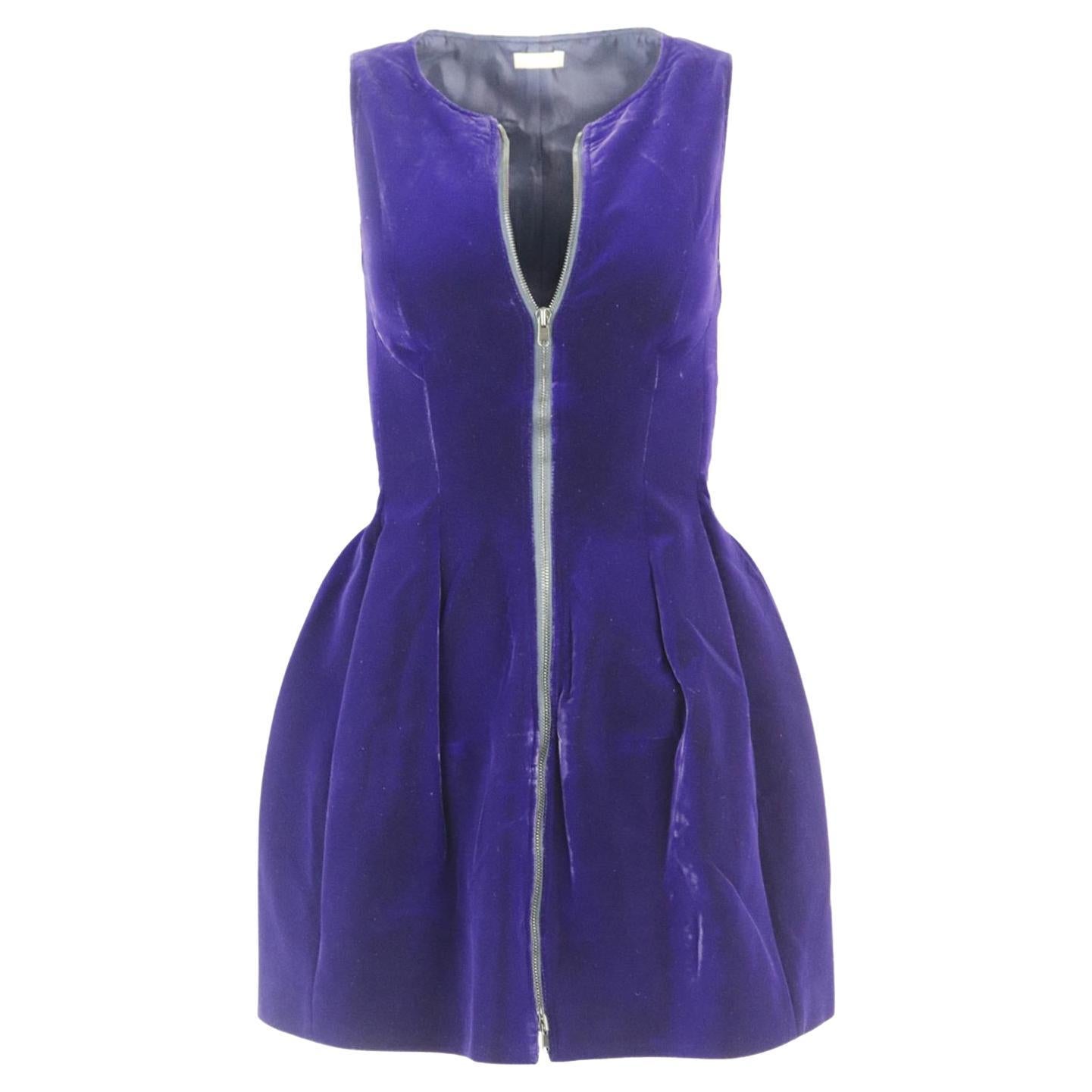 Azzedine Alaïa Velvet Mini Dress Fr 38 Uk 10