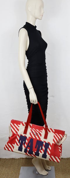 AZZEDINE ALAIA Vintage 1991 Iconic Tati Collection Tote Bag in Tela
