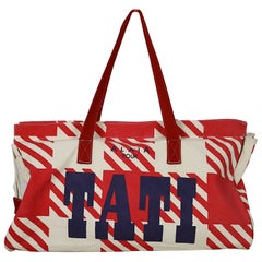 AZZEDINE ALAIA Vintage 1991 Iconic Tati Collection Tote Bag in Tela