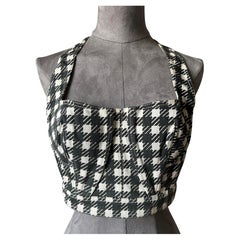 Azzedine Alaïa Vintage Black and White Bustier, Tati Collection, Spring 1991