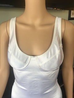 Azzedine Alaia S/S 1987 Runway Bustier Cutout Back Bodysuit Swimsuit