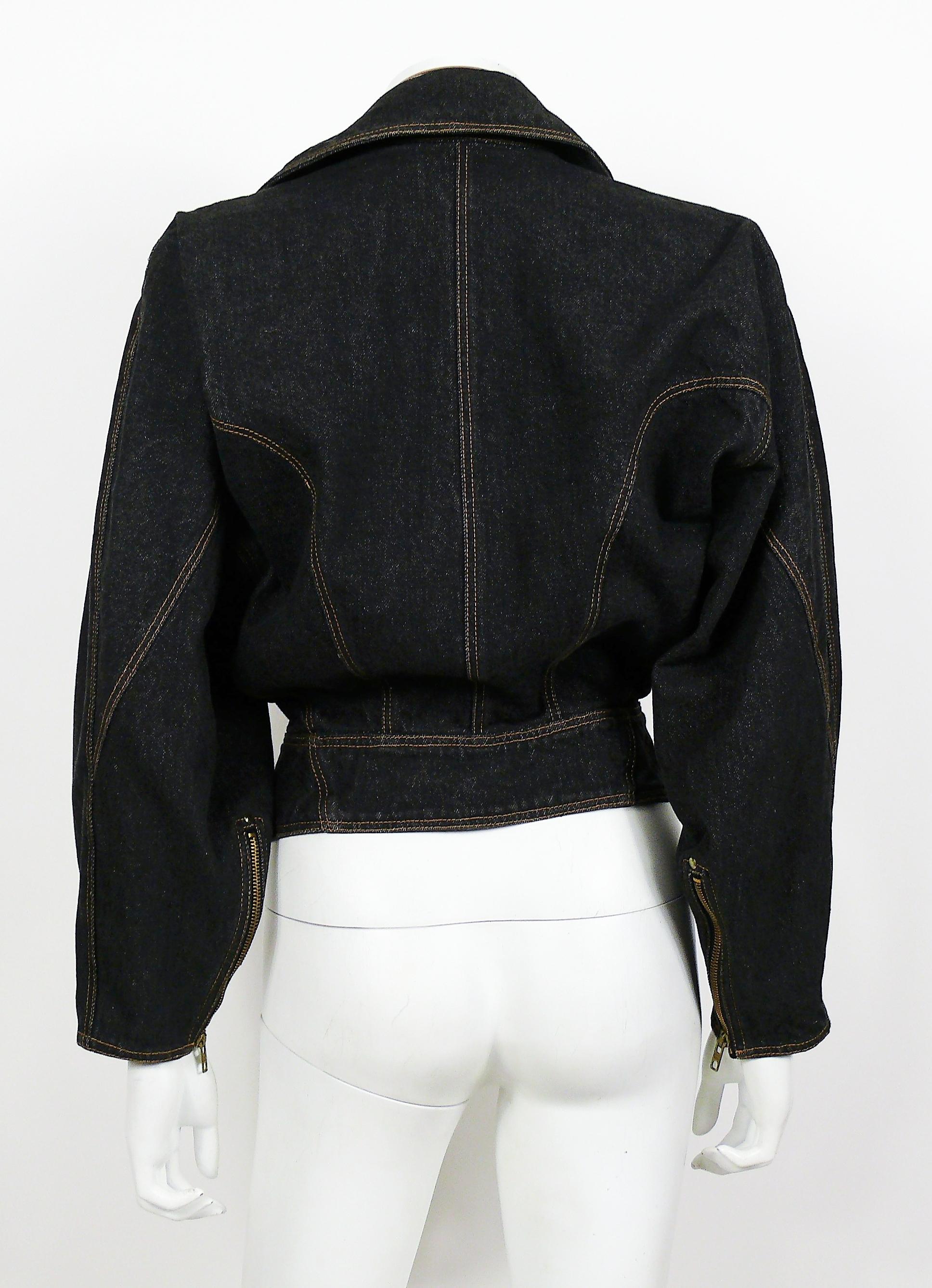 Azzedine Alaia Vintage Denim Zipper Jacket US Size 6 3