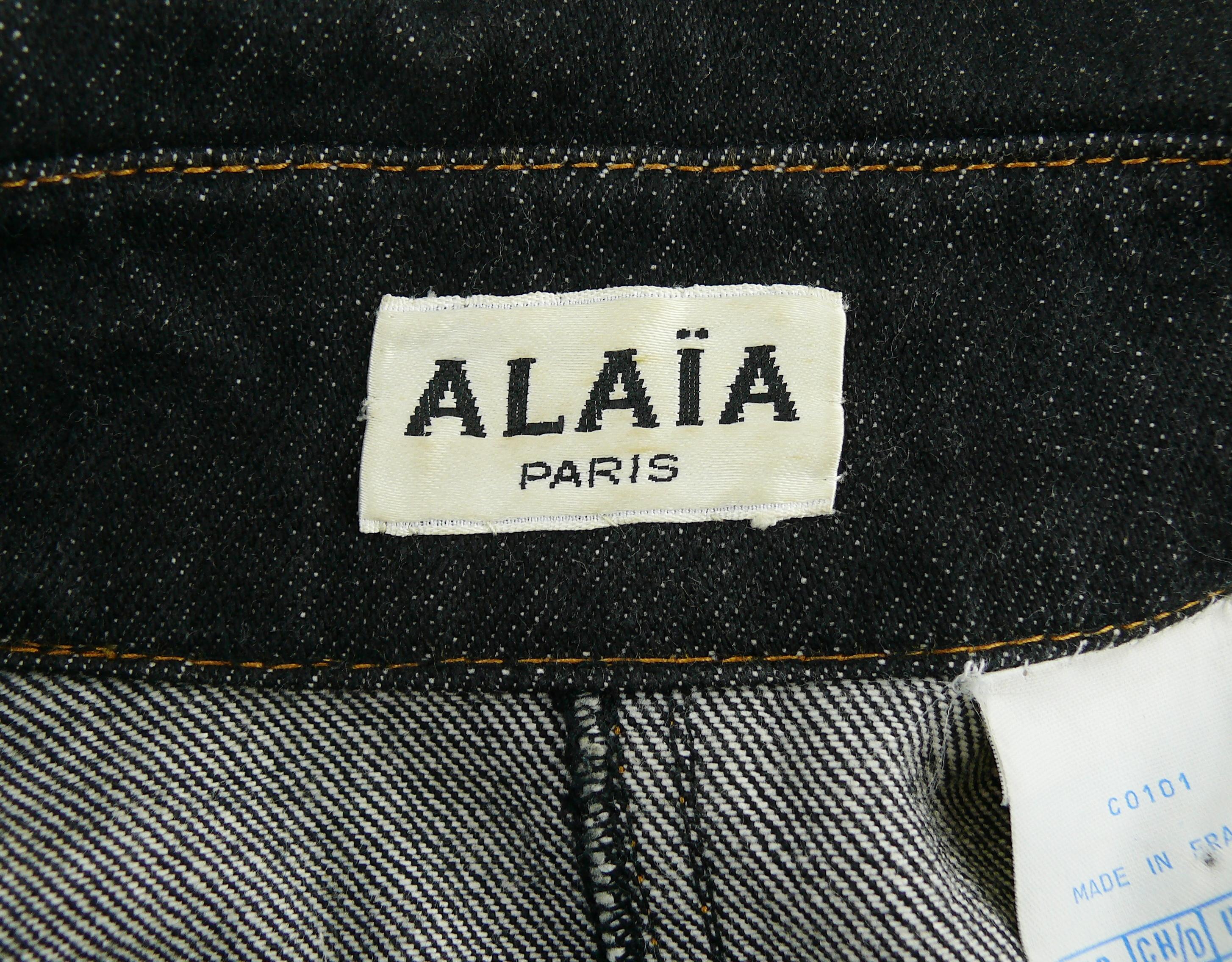 Azzedine Alaia Vintage Denim Zipper Jacket US Size 6 5