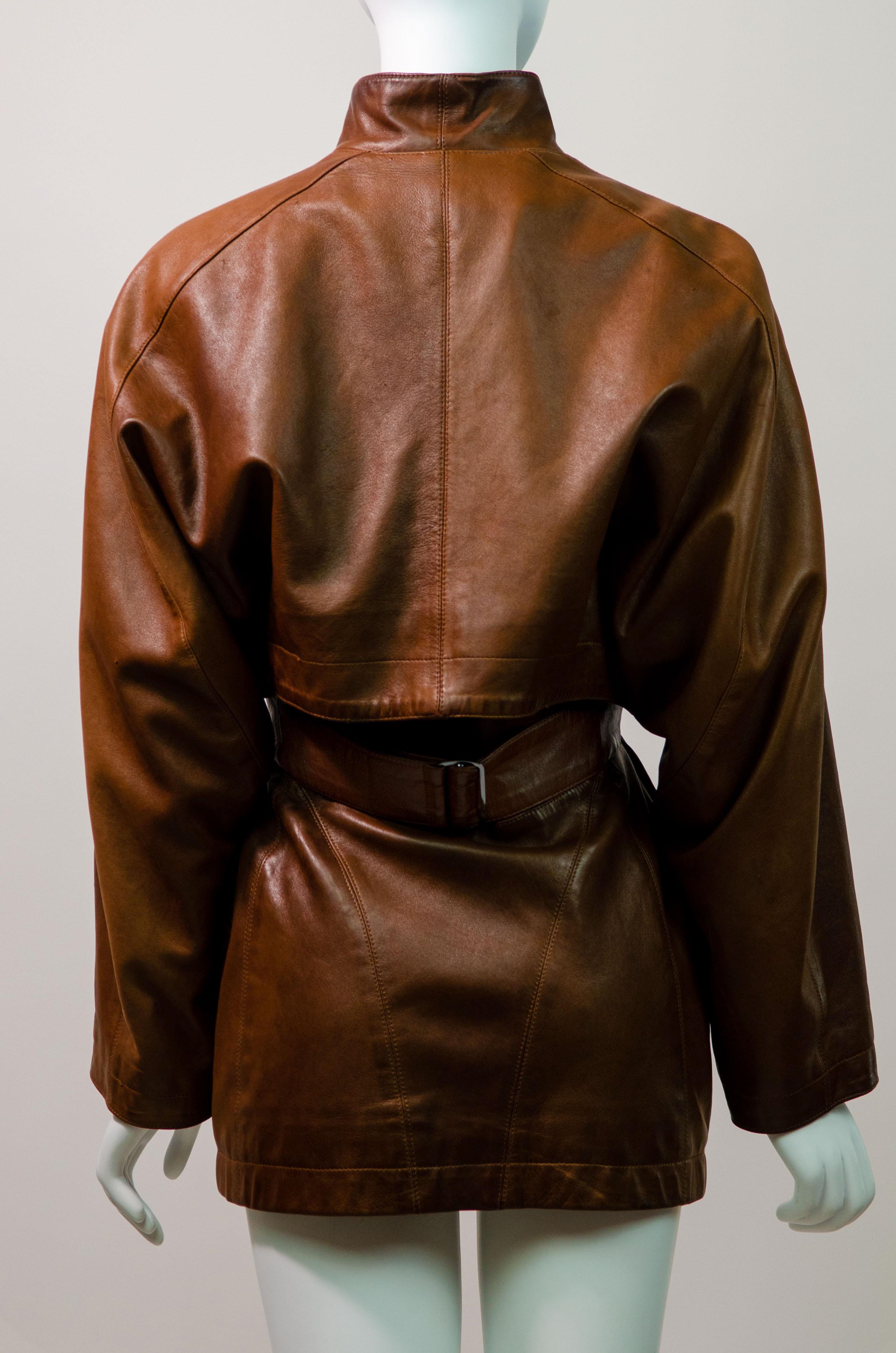 Azzedine Alaïa Vintage Early 1980s Leather Jacket As Seen On Grace Jones In Fair Condition In Berlin, BE