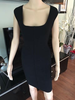 Azzedine Alaia S/S 1989 Vintage Fitted Open Back Black Mini Dress