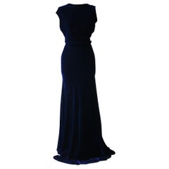 Azzedine Alaïa Vintage Haute Couture Velvet Draped Gown 