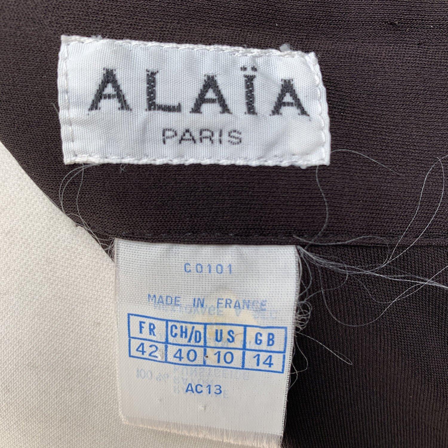 Azzedine Alaia Vintage Iconic 1980s Dark Brown Hooded Backless Dress Size 42 6