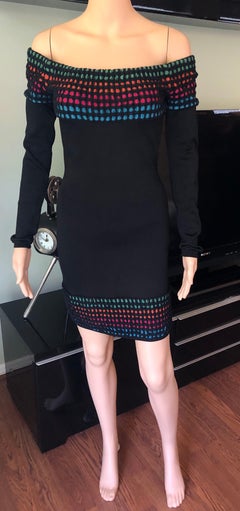 Azzedine Alaia Vintage Off the Shoulder Bodycon Dress