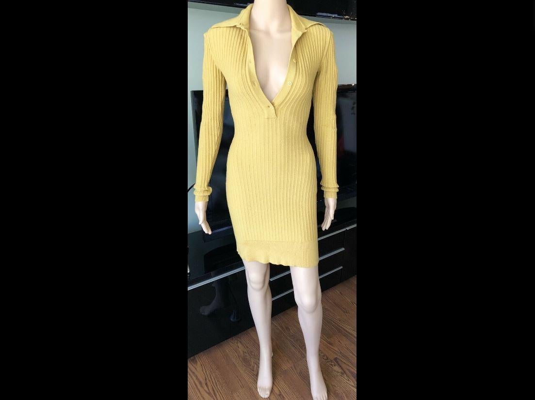 knit yellow dress