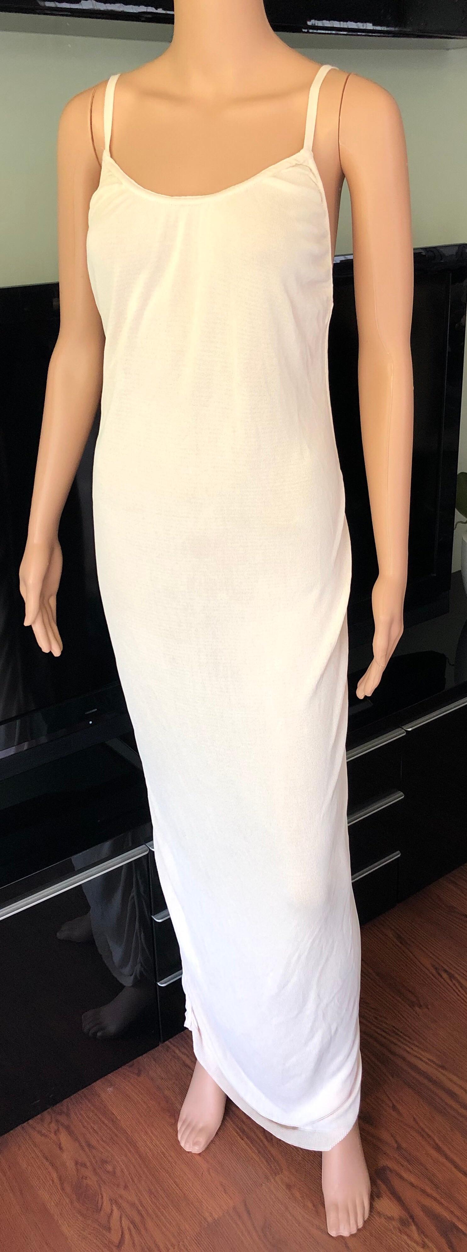Azzedine Alaia Vintage Ruched Open Back Dress Gown In Good Condition In Naples, FL