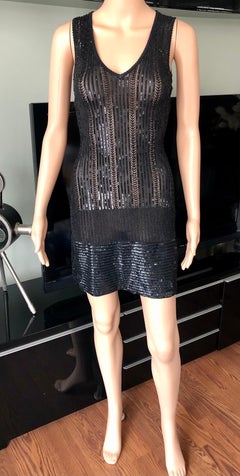 Azzedine Alaia Vintage P/E 1996: mini abito nero impreziosito da paillettes