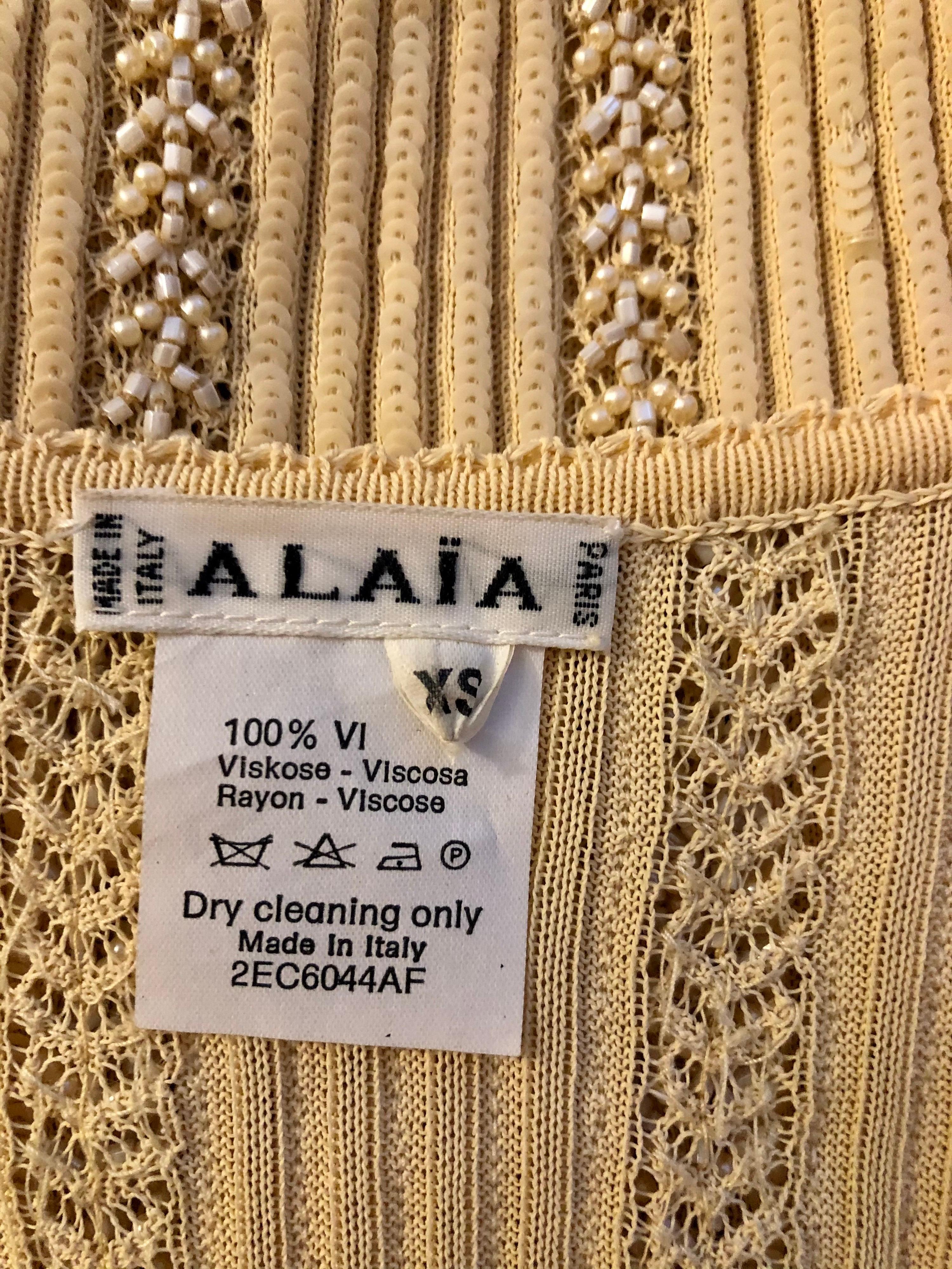 Azzedine Alaia Vintage S/S 1996 Pasarela Top body adornado con lentejuelas y cuentas 2