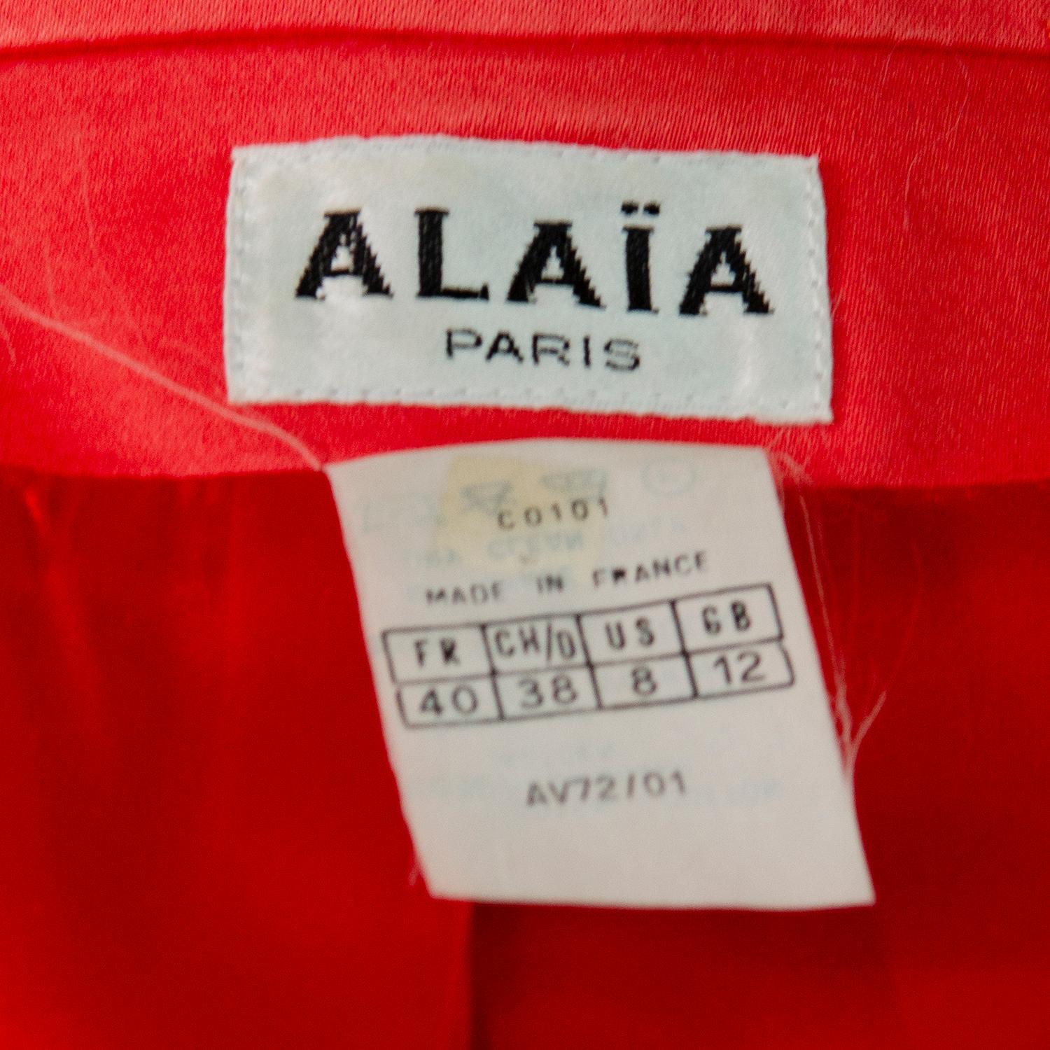Azzedine Alaïa Vintage S/S 1992 Runway Coral Corset Jacket Documented   For Sale 5