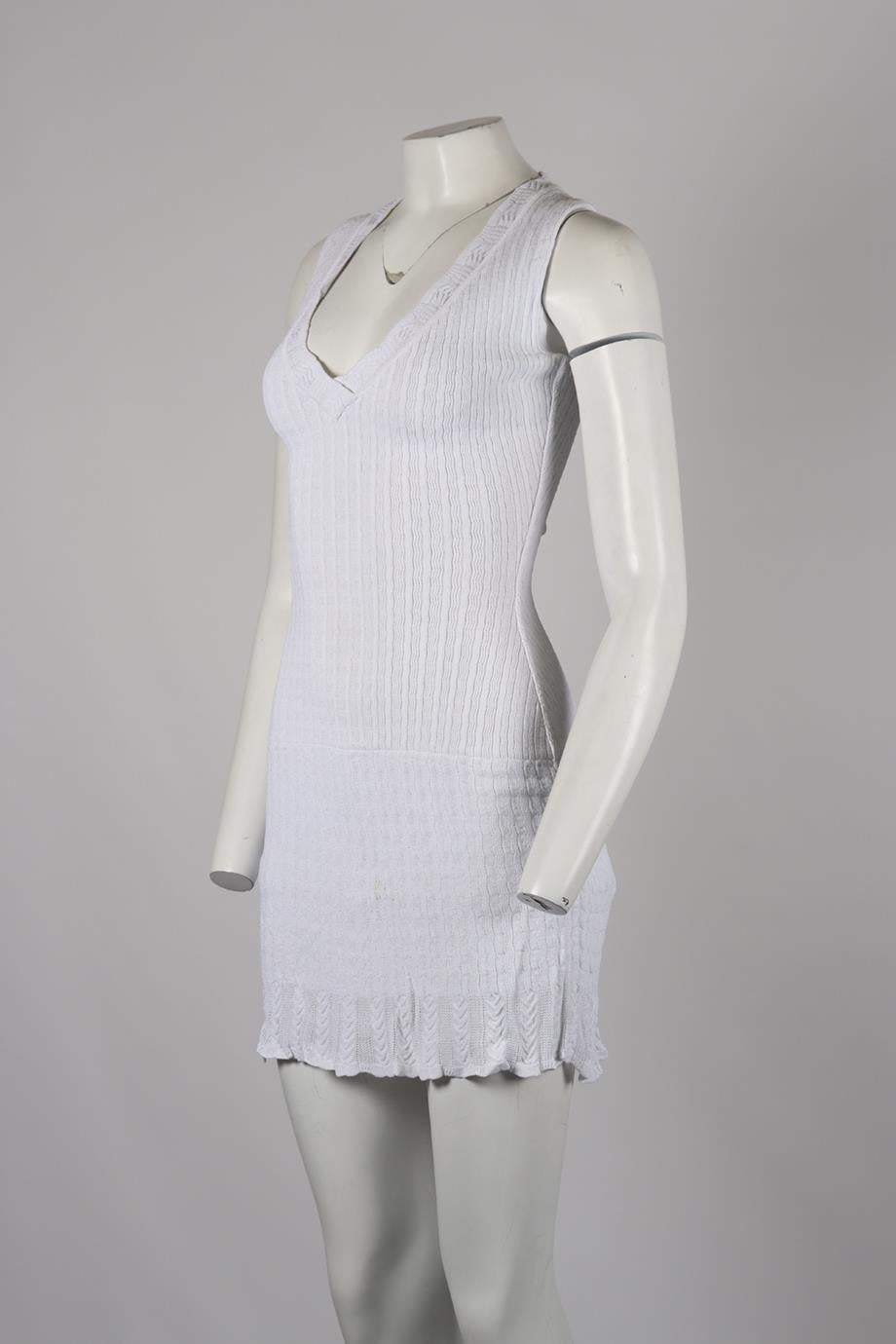 Azzedine Alaïa Vintage Stretch Knit Mini Dress Xsmall In Good Condition In London, GB