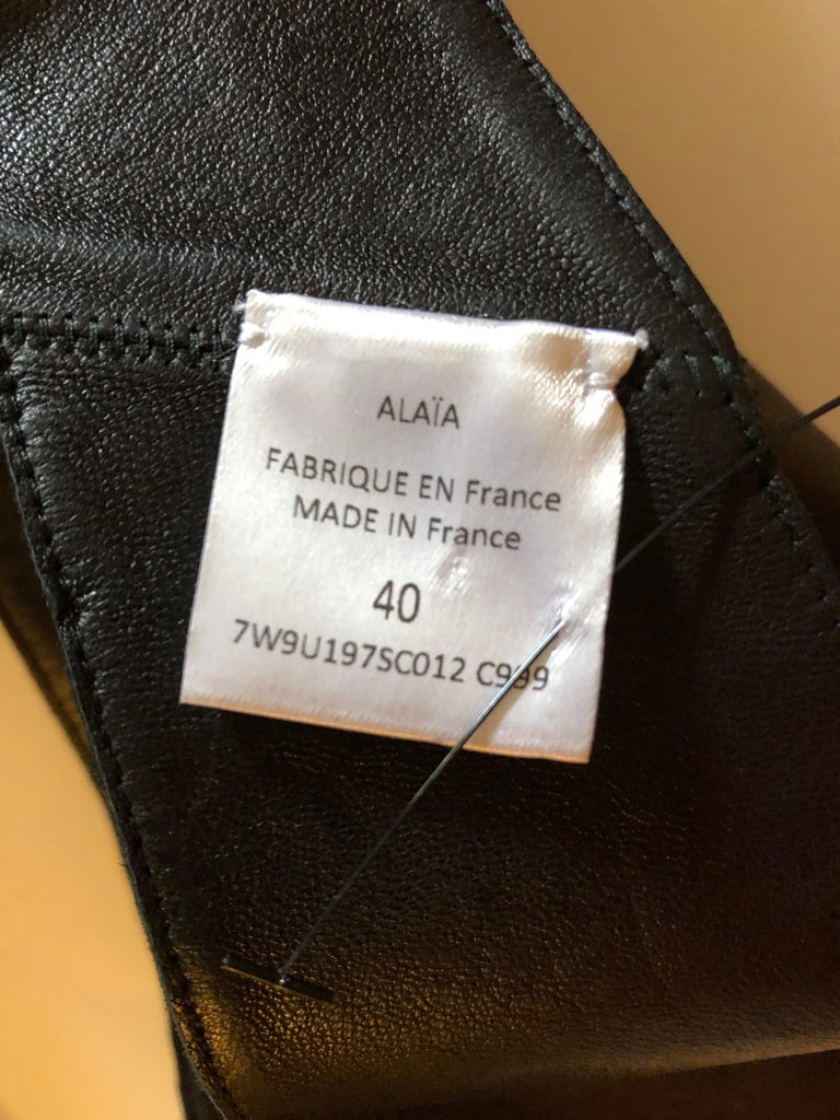 Women's Azzedine Alaia Wrap Leather Cutout Black Top For Sale