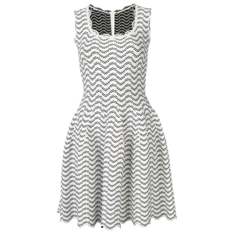 Azzedine Alaia White and Black Flared Short Dress For Sale at 1stDibs ...