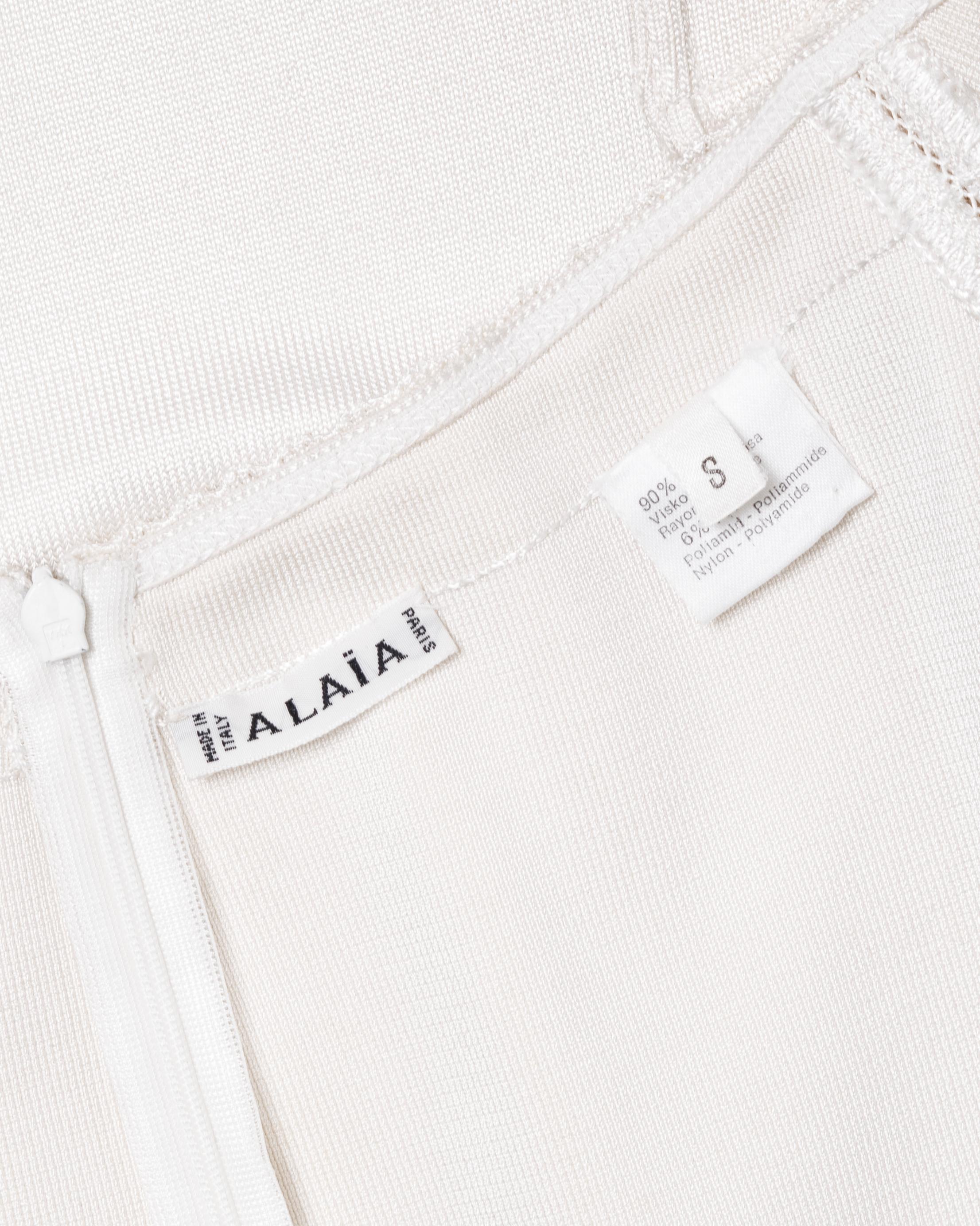 Abito bodycon bianco Azzedine Alaia, ss 1993 7