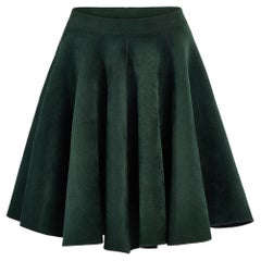 Azzedine Alaïa Wool Blend Green Sculptural Skirt
