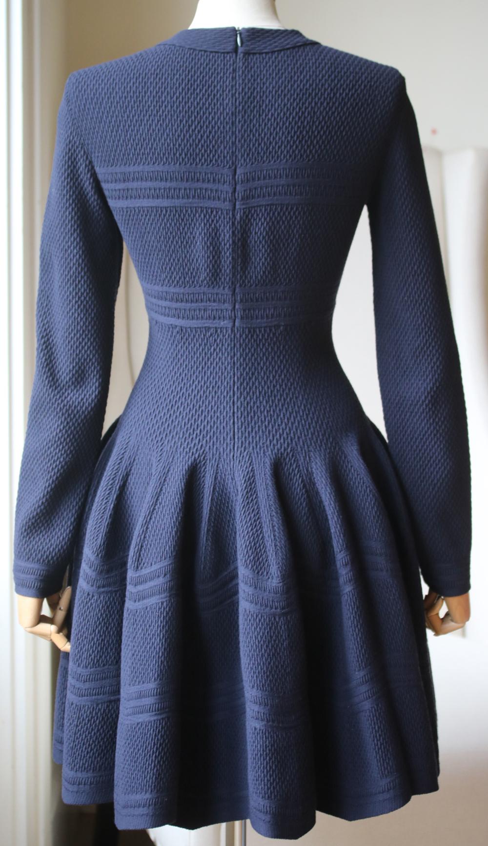 Black Azzedine Alaïa Wool-Blend Knitted Mini Dress