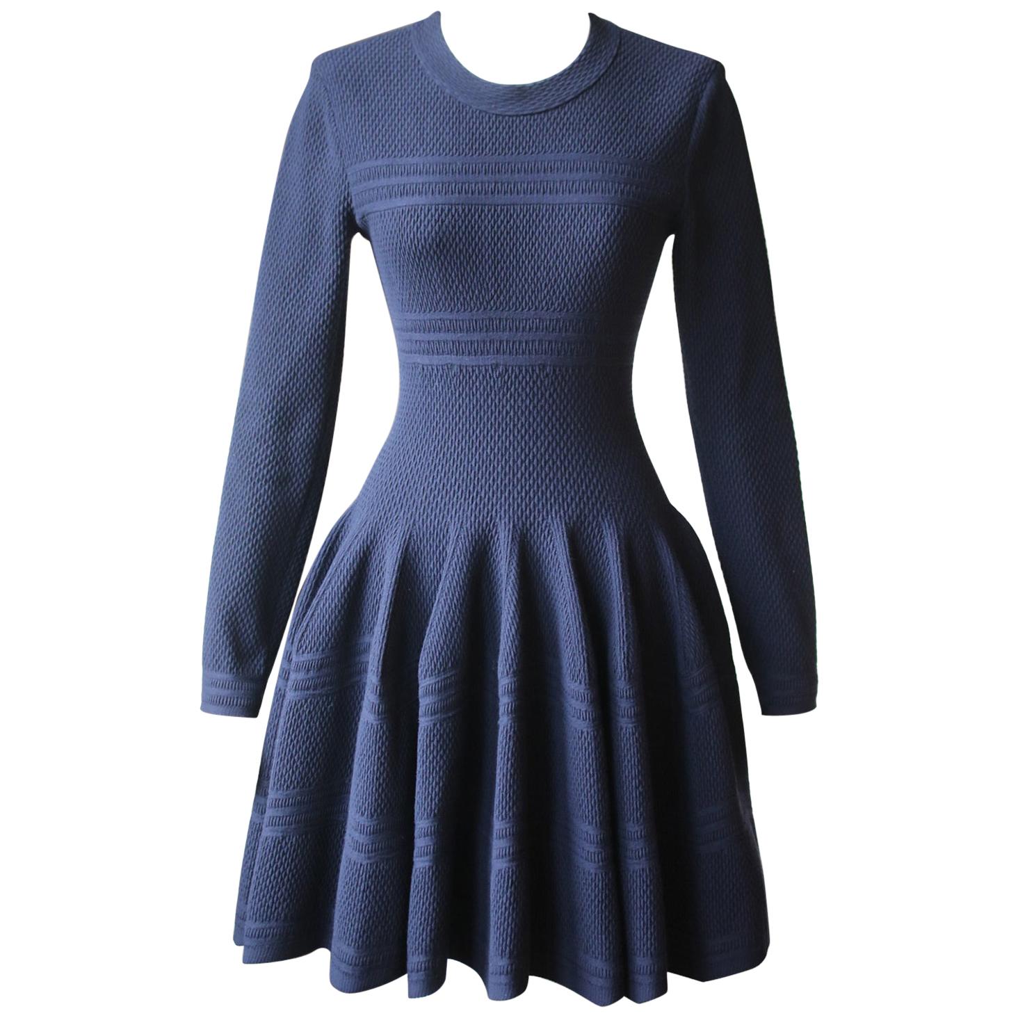 Azzedine Alaïa Wool-Blend Knitted Mini Dress