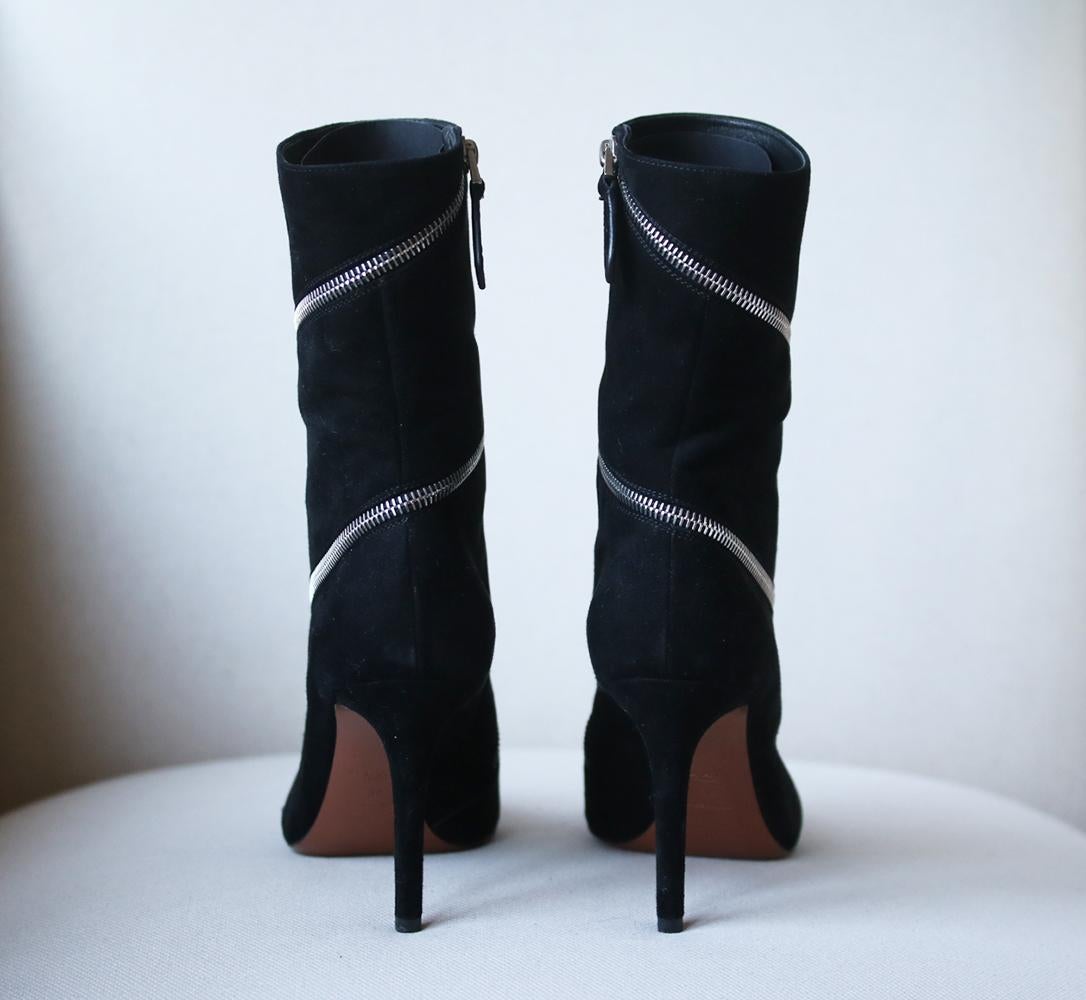 azzedine alaia suede boots