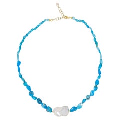 Azzurra Turquoise And Baroque Pearl Necklace